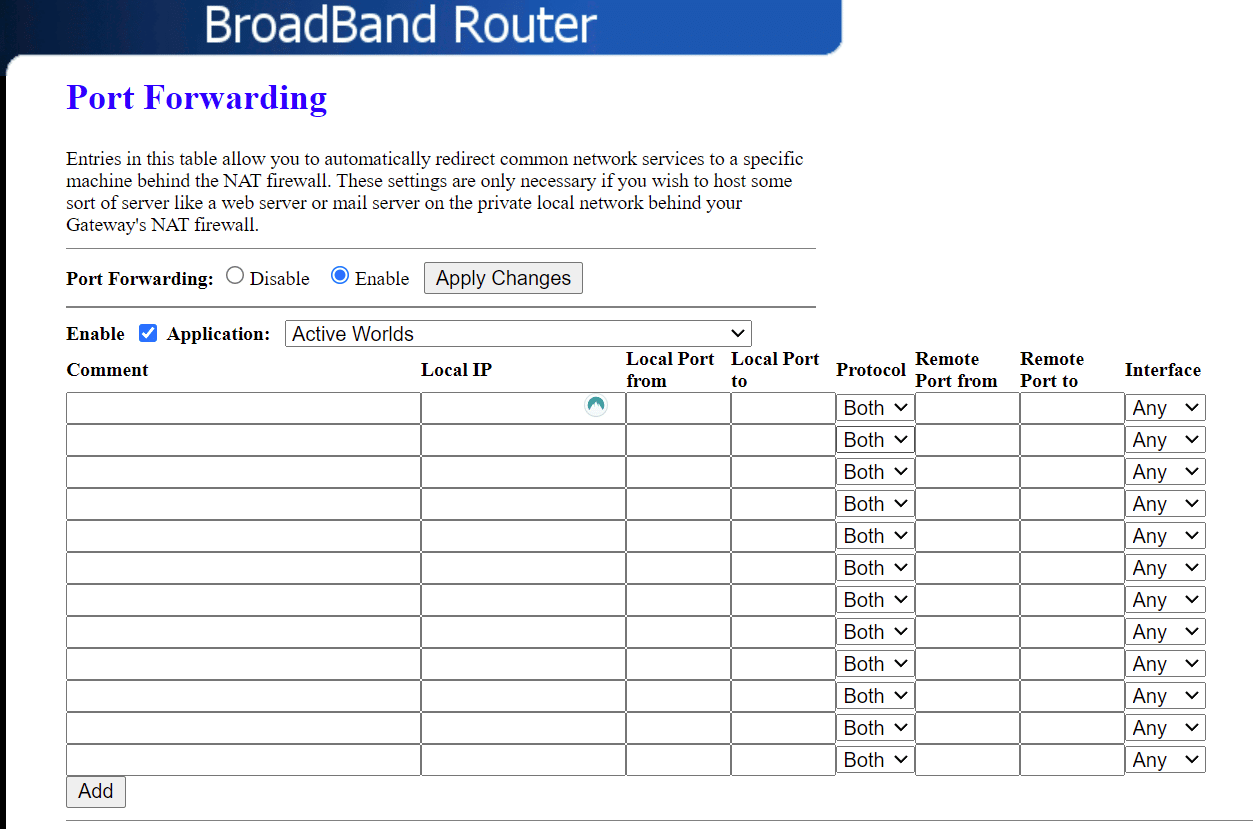 Chaw nres nkoj Forwarding Router