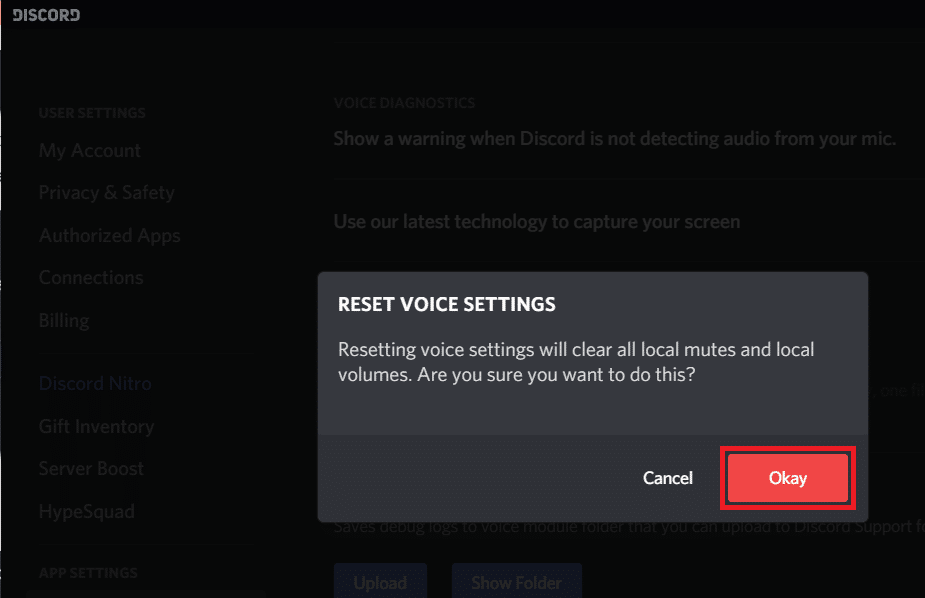 Press Okay to confirm the action | Fix Discord Mic Not Working