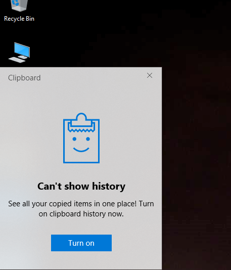 Press Windows Key + V shortcut to open Clipboard