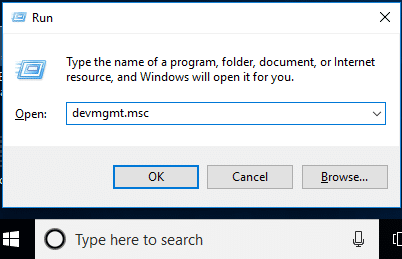 Press Windows + R and type devmgmt.msc and hit enter to open device manager