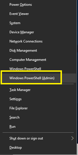 Press Windows +X and select the Command Prompt or PowerShell option