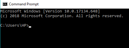 Press Windows key + R and type cmd and hit enter to open the command prompt