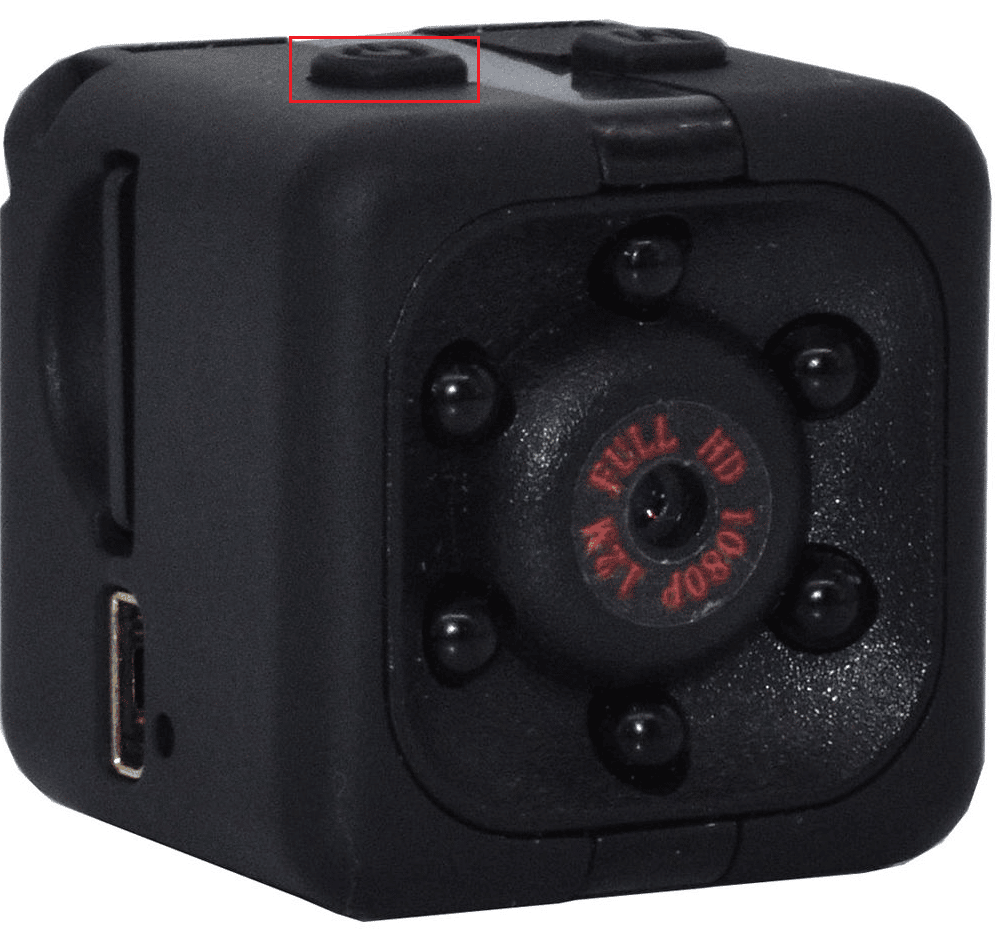 Press and hold the power button on your Mini Cube camera for about 3 seconds to turn it on