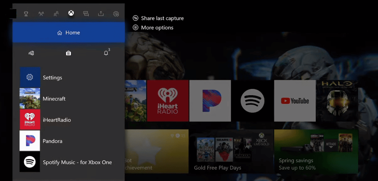 Press the Xbox button on your Xbox controller to open the Home menu