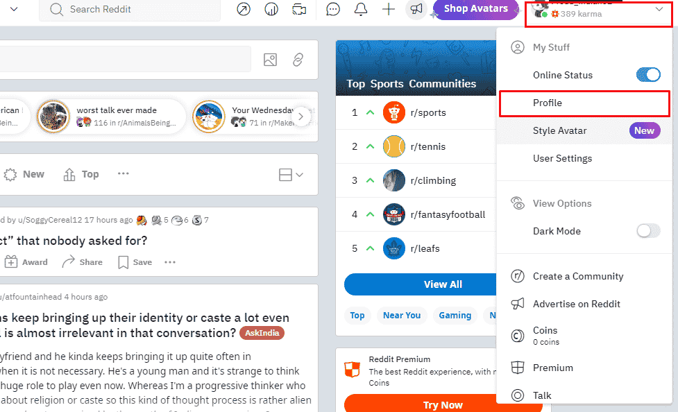 Profile icon - Profile | How to Delete Reddit Account on App 