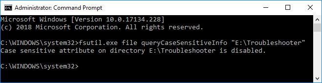 Query Case Sensitive Attribute of a Folder