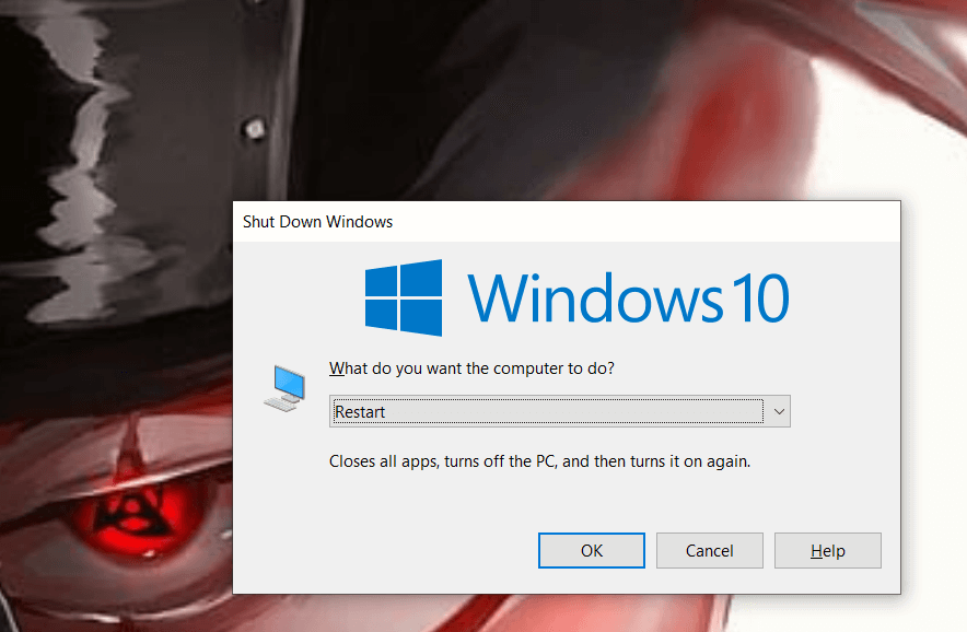 Reboot your system to fix the windows error
