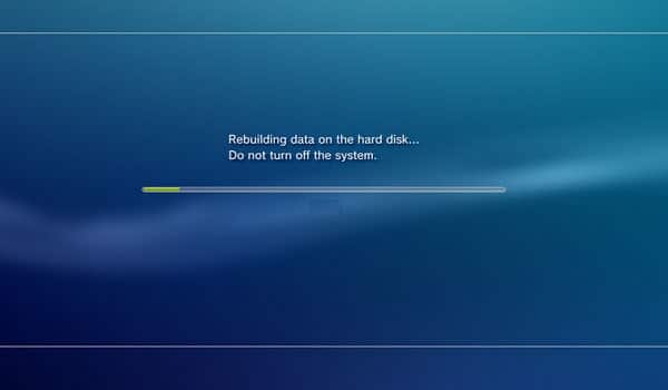 Rebuilding data on hard disk PS4 playstation