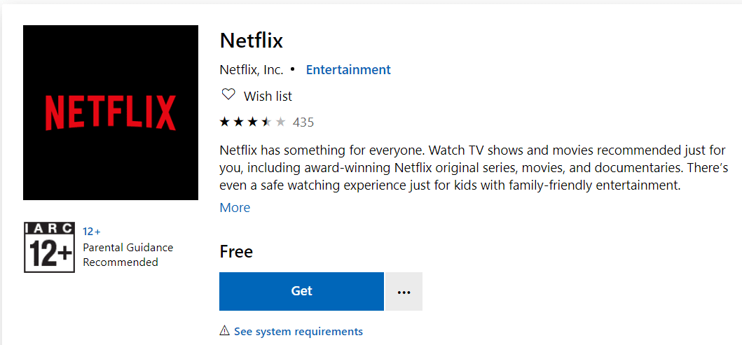 Reinstall Netflix app again on Windows 10