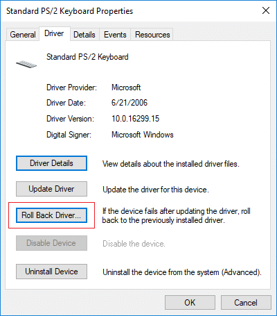Reinstall the previous version of the Keyboard driver | Fix Spacebar Not Working on Windows 10