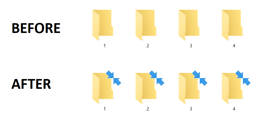 Remove Blue Arrows Icon on Compressed Files and Folders in Windows 10