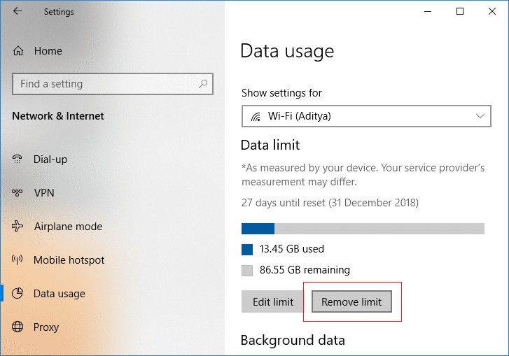 Remove Data Limit for WiFi and Ethernet in Windows 10 Settings | How to set Data Limit for WiFi and Ethernet in Windows 10