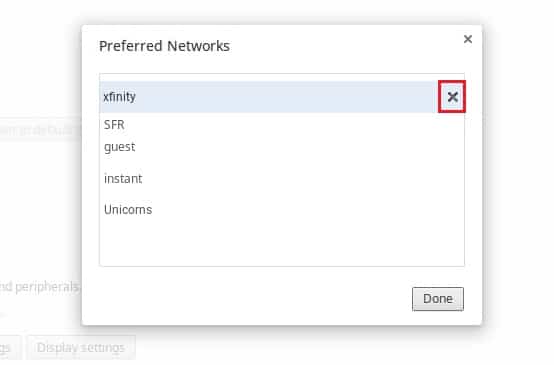 Remove Your Preferred Network by clicking on X icon.