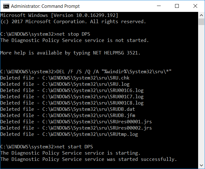 Reset Network Data Usage Stats using command prompt
