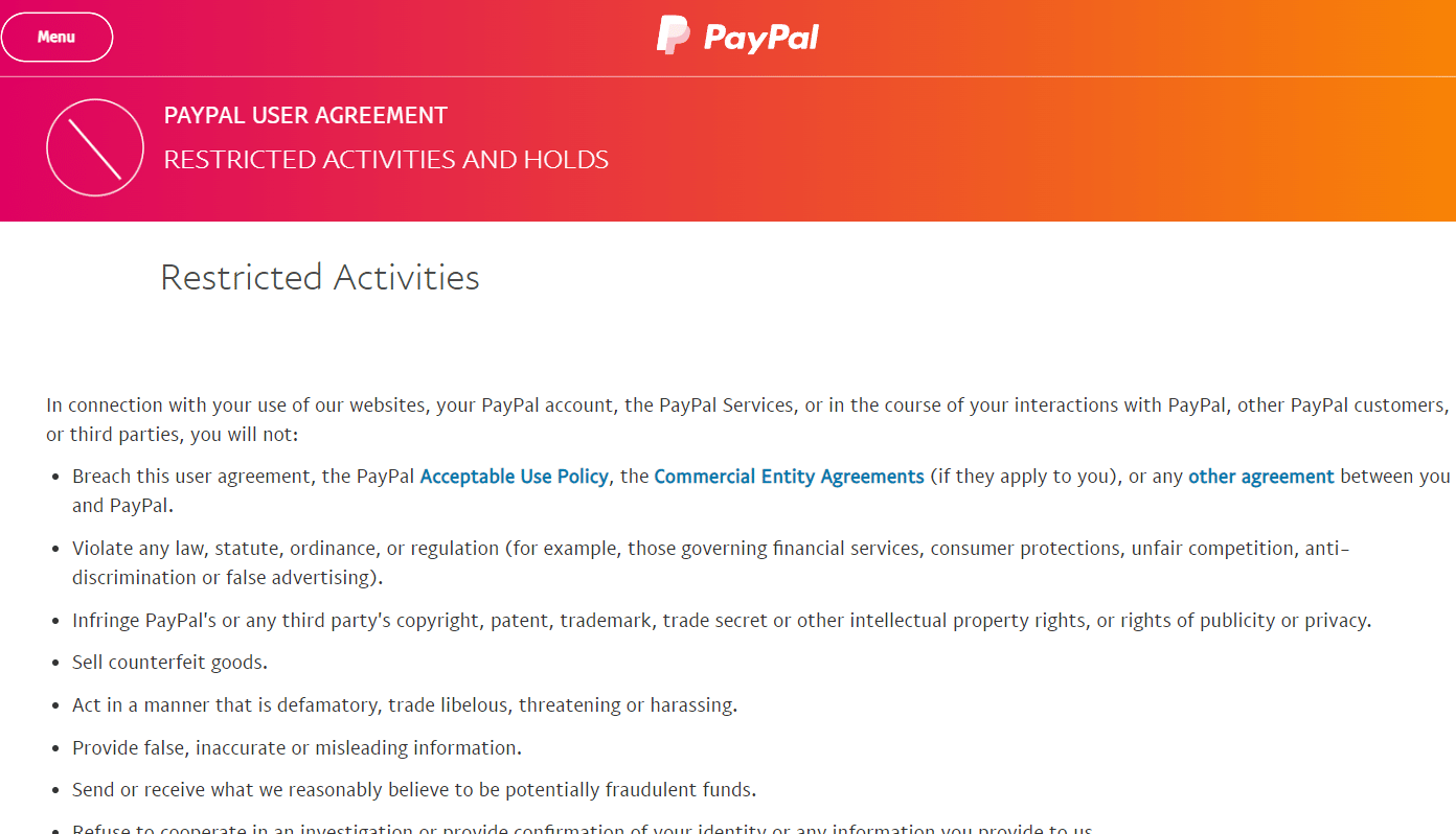 Restricted Activities and Holds PayPal | How to Delete a PayPal Business Account