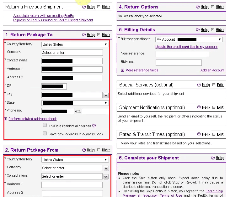 Return Package To & Return Package From details | How to Create Multiple FedEx Shipping Labels