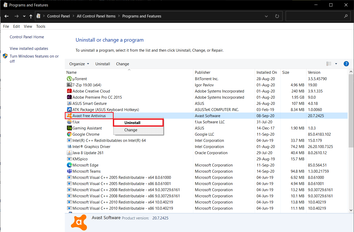 Right-click on Avast Free Antivirus and select Uninstall. How to Fix ARK Unable to query server info for invite Error