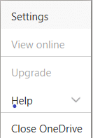 Right-click on OneDrive from the taskbar then select Settings