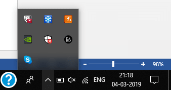 Right-click on any system tray icon and exit it | Stop Apps from running in the background on Windows 10