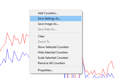 Right-click on the graph and select ‘Save settings as’ from the menu