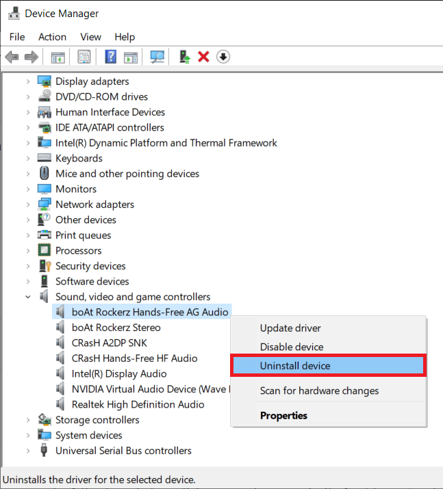 Right-click on the problematic microphone—Select Uninstall device | Fix Discord Mic Not Working
