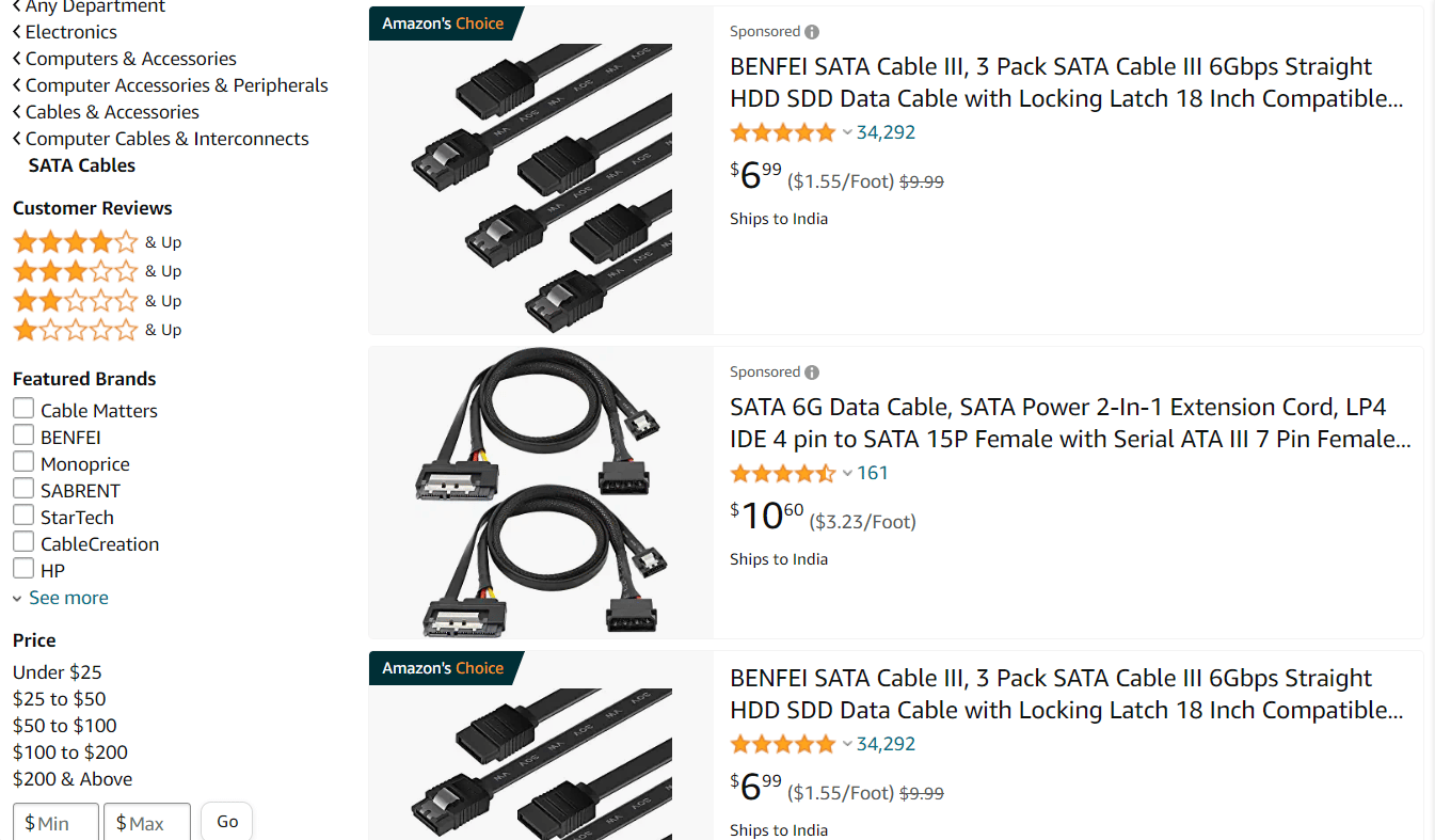 SATA kabel