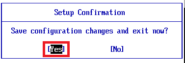 Save configuration changes and exit now BIOS