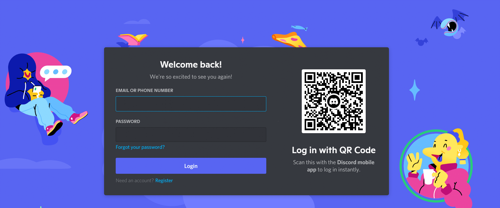Discord Login page. How to Fix Discord Camera Not Working on Windows 10
