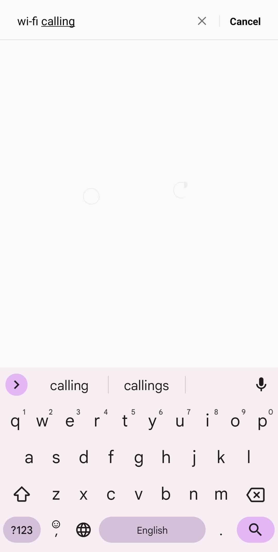 Type Wi-Fi calling in the search bar and press Enter