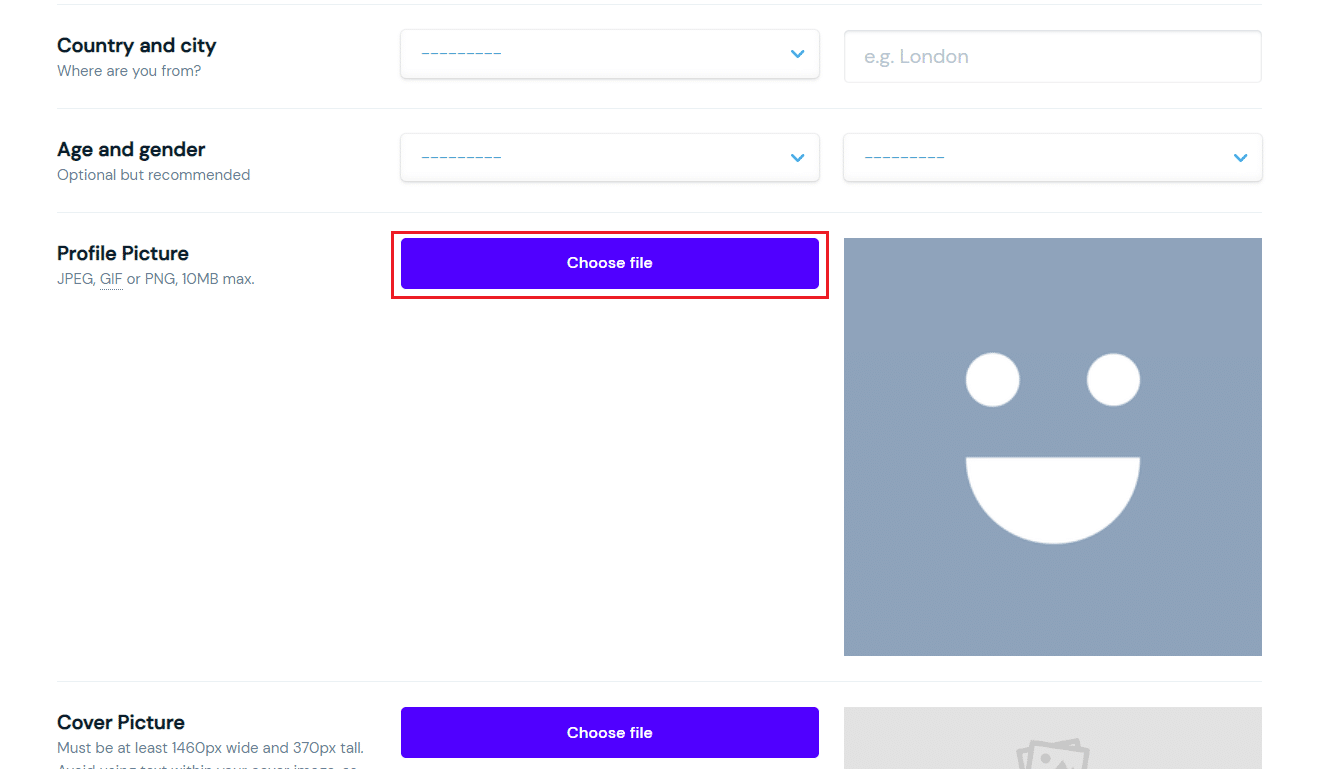 Scroll down and click on Choose a file from the Profile Picture section | change the text on your logo