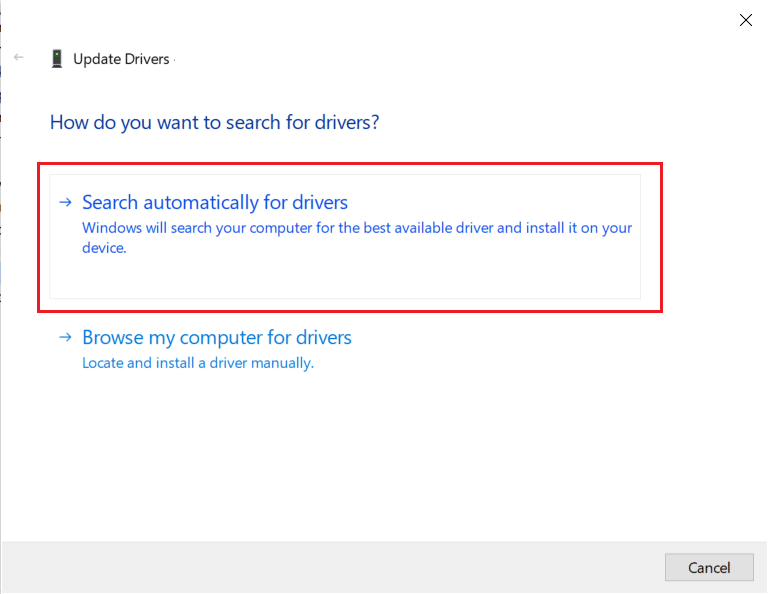 Search automatically for drivers Fix Mouse Wheel Not Scrolling Properly