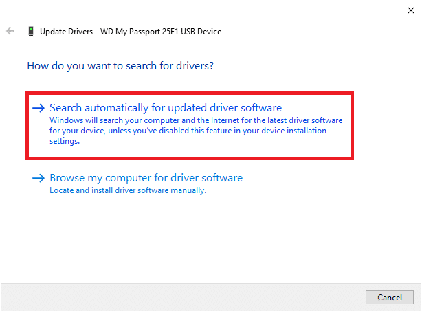 Search automatically for updated driver software | How to Repair or Fix a Corrupt Hard Drive Using CMD?