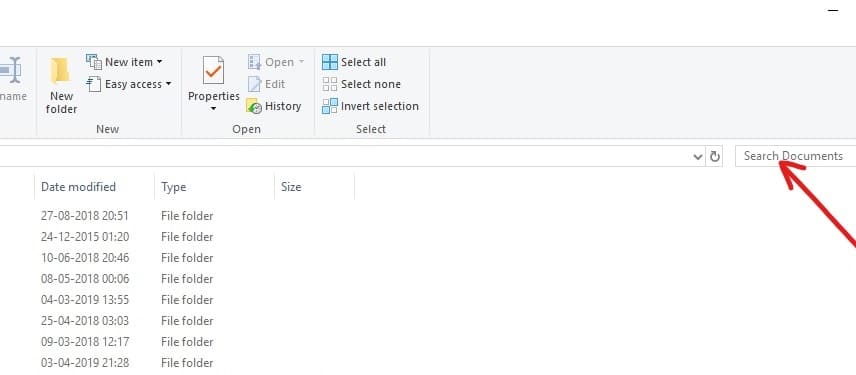 Search using the File Explorer
