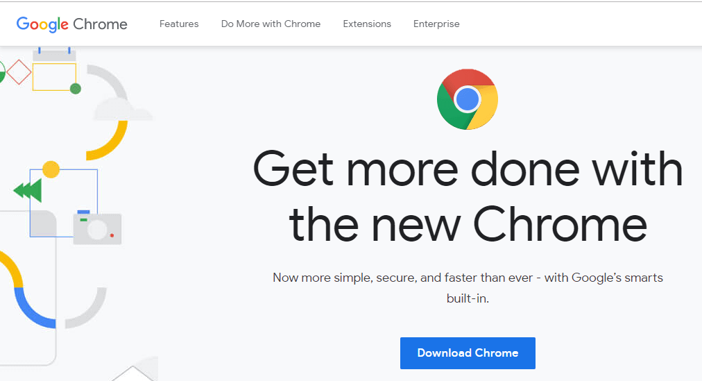 Search download Chrome and open up the first link