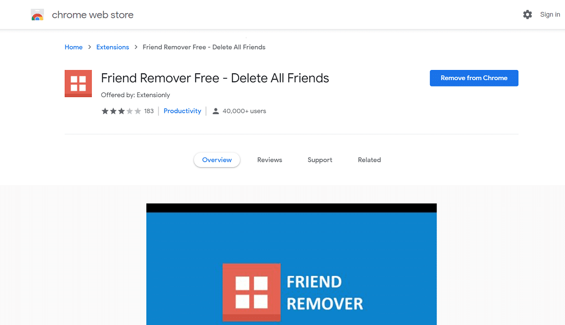 Search for the Friends Remover Free extension