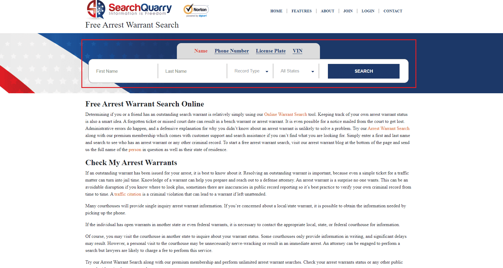 SearchQuarry website