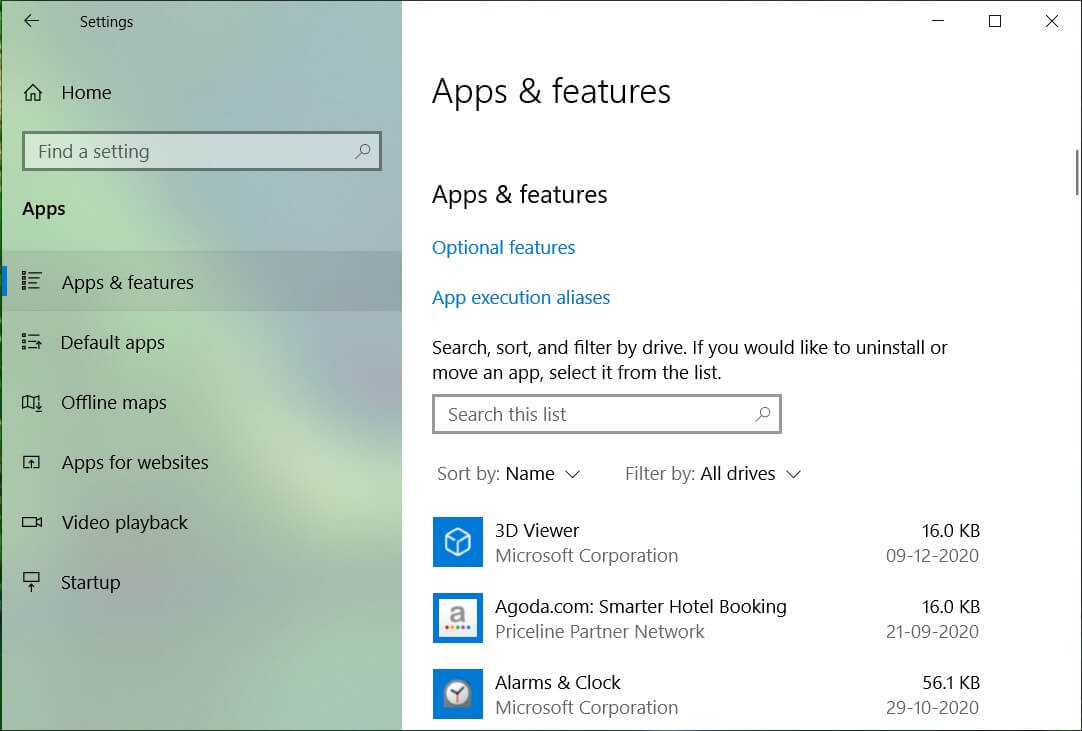 See the size and name of all the installed apps on your system | How to Move Windows 10 Apps to Another Drive
