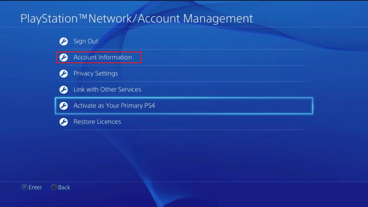 Select Account Information | How to Change Phone Number on PS4 | two step verification on PS4
