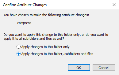 Выберите «Применить изменения только к этой папке» или «Применить изменения к этой папке, подпапкам и файлам».