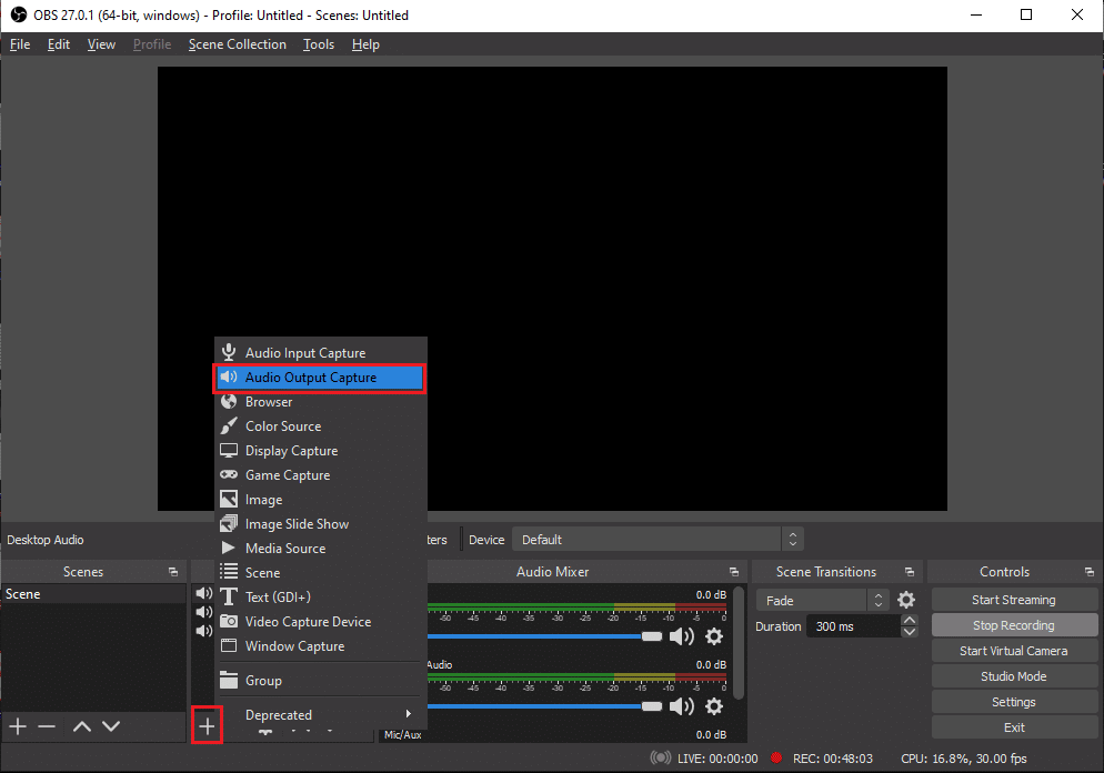 Select Audio Output Capture | How to Record Discord Audio