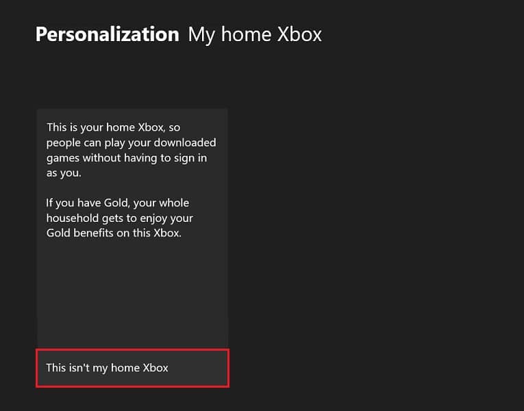 Select Make this my home Xbox