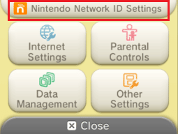 Select Nintendo Network ID Settings