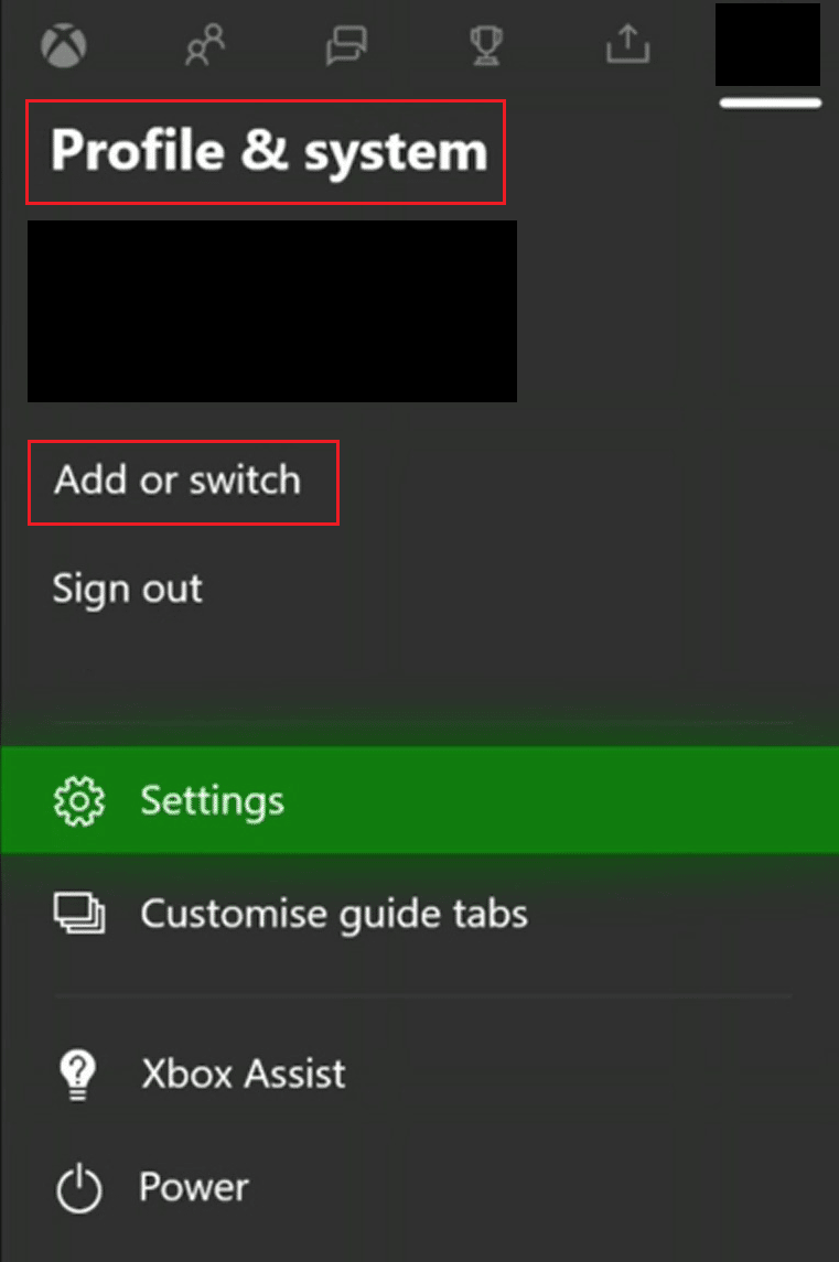 Select Profile & system - Add or switch