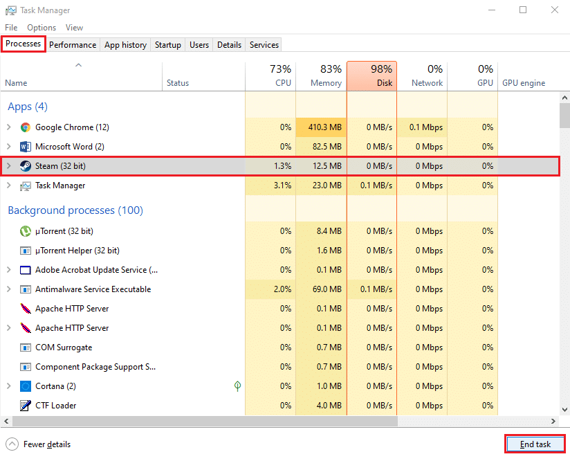 Select Steam Client Bootstrapper (32bit) and click on End task. Why is My Windows 10 Computer So Slow
