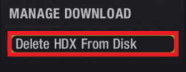 Select the Delete HDX From Disk to delete the downloaded movie from your Vudu disk