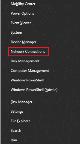 Select the Network Connections option from the menu | What Is Microsoft Virtual WiFi Miniport Adapter 