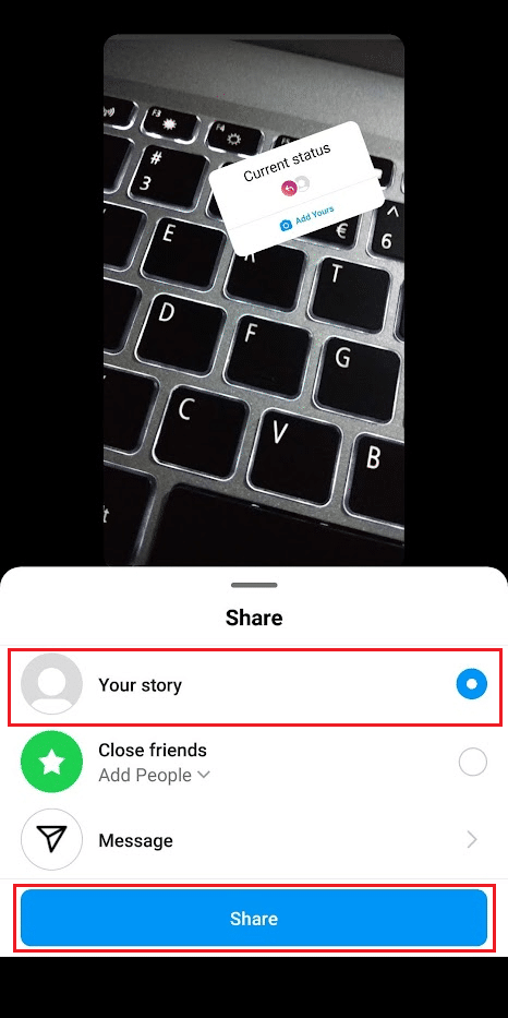 Select the Your story and tap on Share - Done | How to Find Add Yours Sticker on Instagram Story