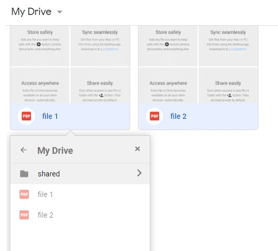 Select the folder that you created in step 2 and click on Move to move all these files into it