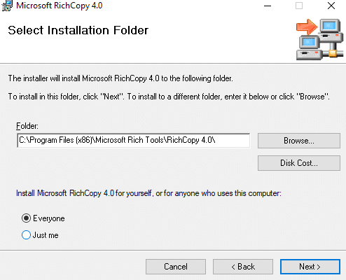 Select the folder where you want to install Richcopy setup and click on Next