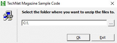 Select the folder where you want to unzip the files